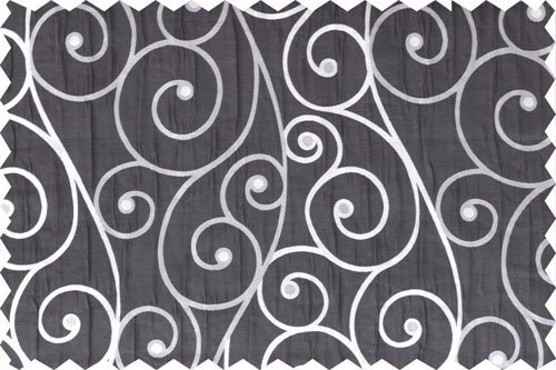 Brown beige scroll poly sheer curtain designs