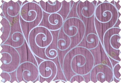 White pink grey scroll poly sheer curtain designs