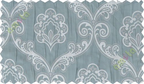 Blue silver motiff poly main curtain designs