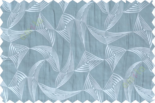 Blue grey star poly main curtain designs