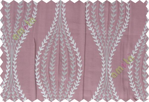 Pink white serpentine stripes poly main curtain designs