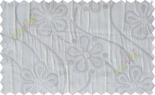 White silver motif poly main curtain designs
