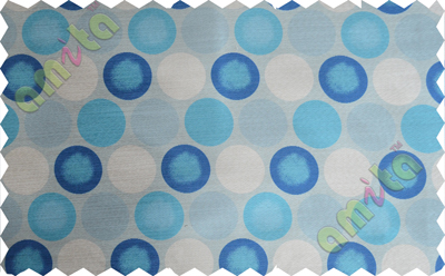 Blue white colour geometric circles poly main curtain designs