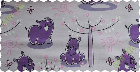 Purple white black pink small flower butterfly animal poly main curtain designs