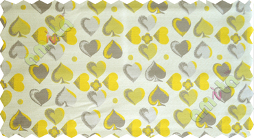 Yellow white brown heart flower circle poly main curtain designs