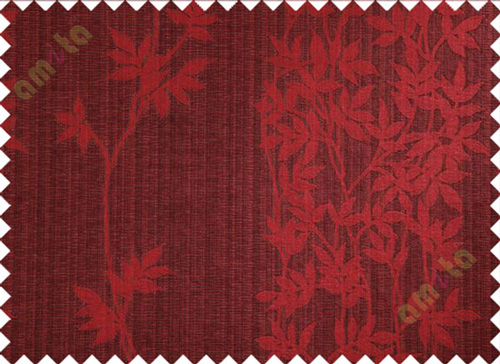 Red brown floral poly main curtain designs