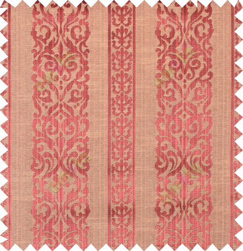 Maroon brown yellow black colour vertical traditional stripes polycotton main curtain designs