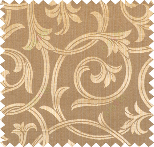 Yellow brown beige colour elegant traditional design polycotton main curtain designs