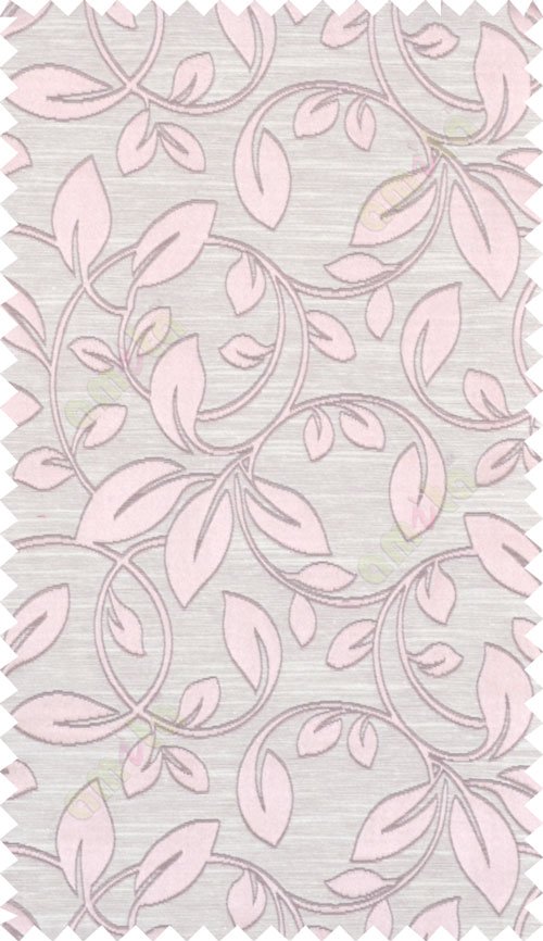 Pink beige colour retro organic pattern polycotton main curtain designs