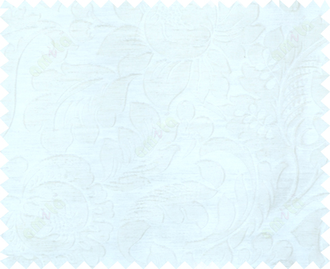 Pure white beige colour floral self design poly main curtain designs