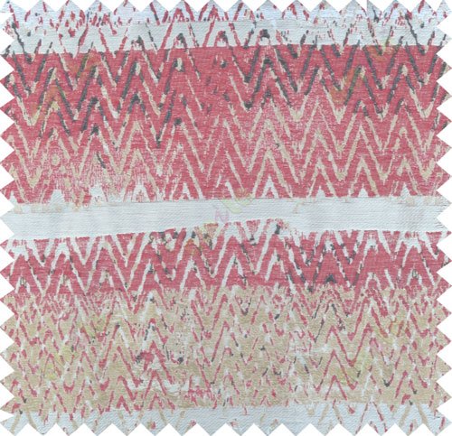 Maroon grey black brown colour zigzag pattern with horizontal block stripes poly main curtain designs