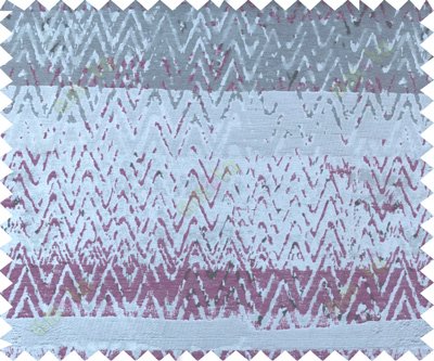 Pink silver black grey colour zigzag pattern with horizontal block stripes poly main curtain designs