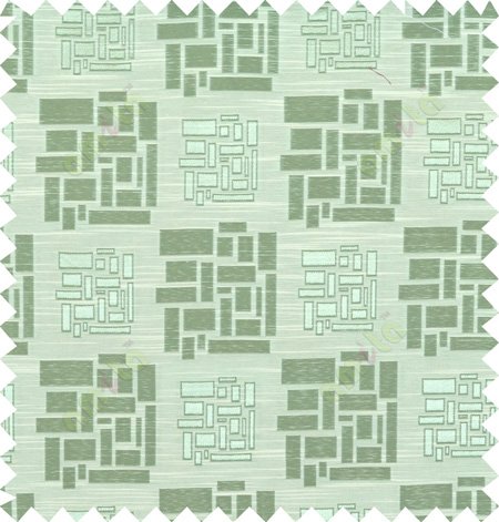 Green beige colour geometric design polycotton main curtain designs
