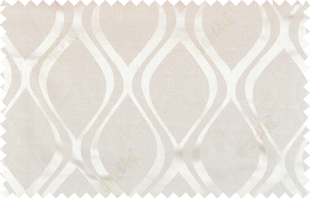 Beige white color seamless traditional pattern polycotton main curtain designs