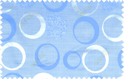 Blue grey color geometric circle pattern with texture fab  polycotton main curtain designs