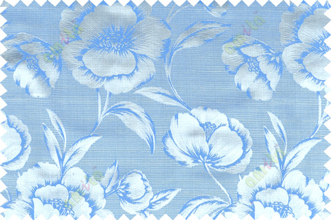 Blue grey color beautiful natural rose flower pattern polycotton main curtain designs