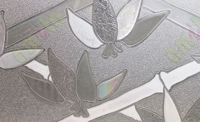 Transparent bamboo with leaf design glass film