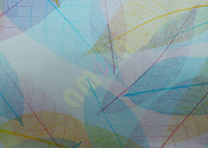 Blue orange yellow frosted bay leaf decorative glass stickers