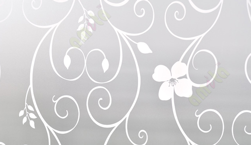 White frosted tendril plant decorative glass film