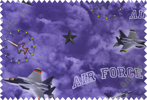 Kids blue white air force poly main curtain designs