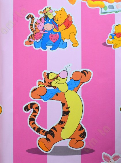 Pink blue 3d disney cartoon home décor wallpaper
