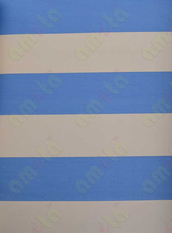 Blue beige horizontal wide stripes home décor wallpaper