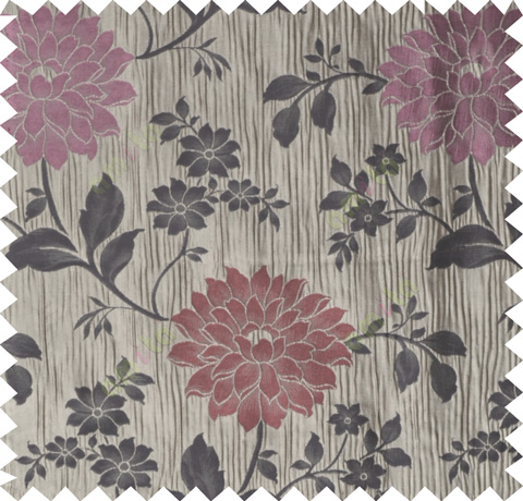 Red purple brown color beautiful natural floral design poly main curtain designs