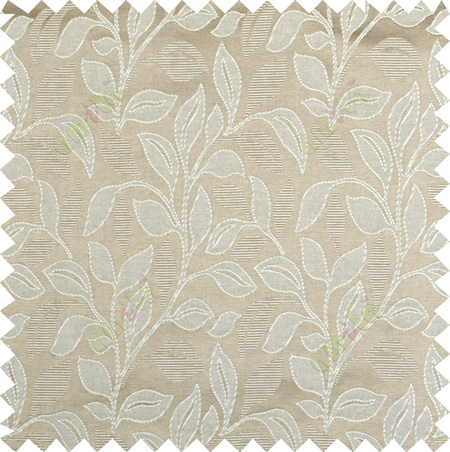 Brown beige color floral pattern polycotton main curtain designs