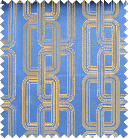Blue yellow color contemporary retro design polycotton main curtain designs