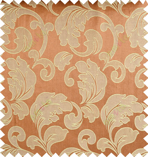 Orange beige color traditional design polycotton main curtain designs