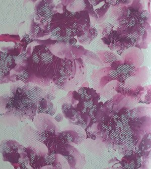 Purple pink white floral design home décor wallpaper