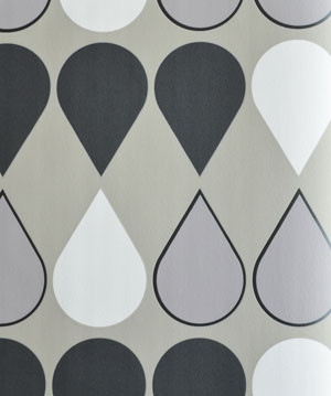 White purple black big water drop design home décor wallpaper