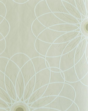 White beige big spiral flower home décor wallpaper