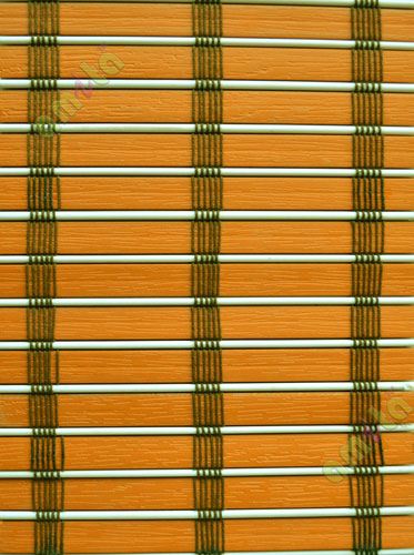 Rollup mechanism white and orange with brown stripes  PVC blind
