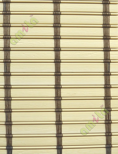 Rollup mechanism beige color with brown stripes  PVC blind