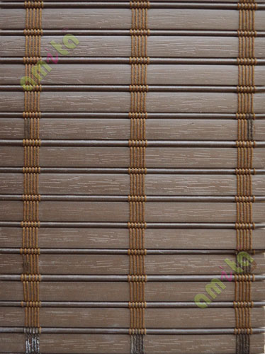 Rollup mechanism brown color with stripes PVC blind