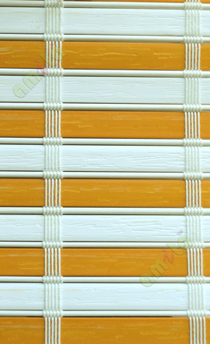 White and yellow color stripes PVC blinds