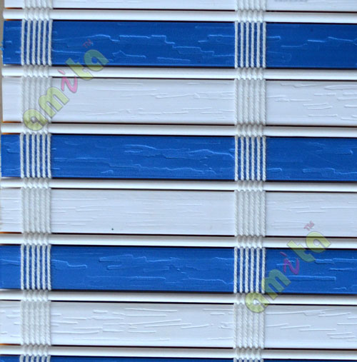White and blue color stripes PVC blinds
