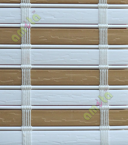 White and beige color stripes PVC blinds