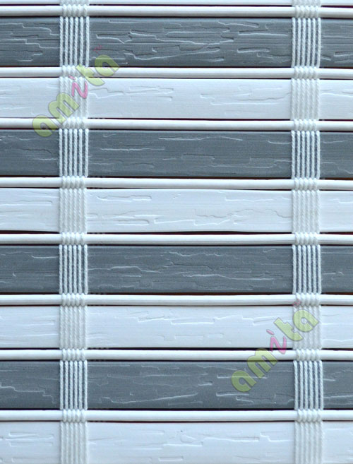 White and grey color stripes PVC blinds