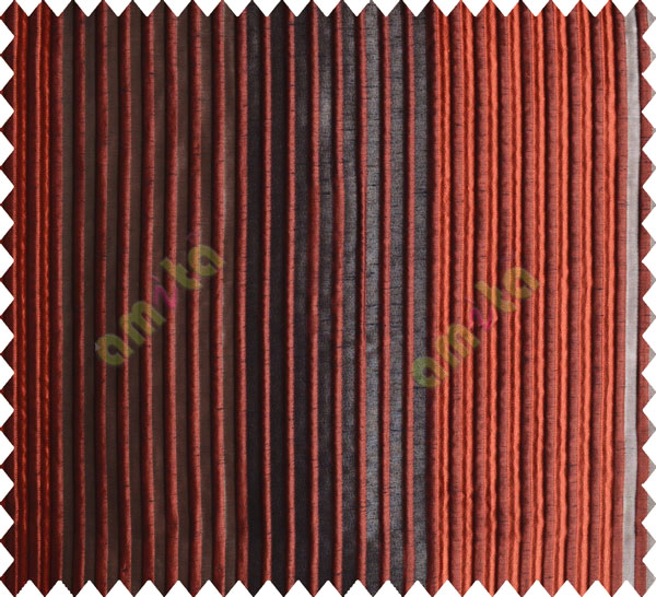 Orange White Silver Pipe Stripes Main Poly Curtain-Designs
