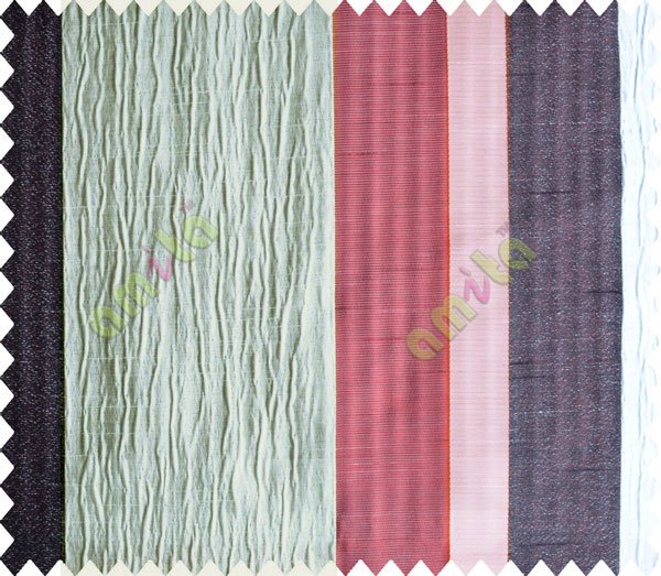 Grey Worm Stripes with Maroon  Colour Stripes Poly Main Curtain-Designs