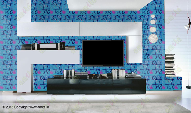 Teenage blue black red white colour cross and love game wallpaper