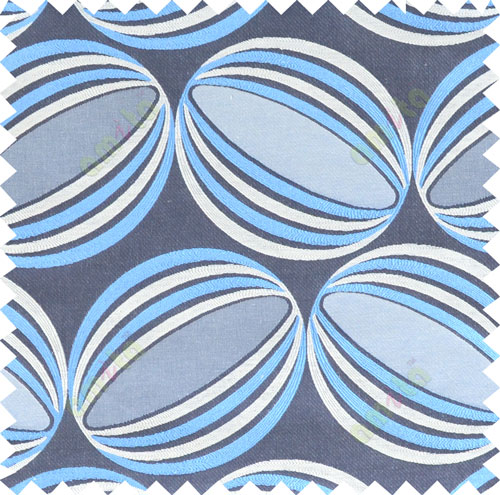 Blue grey beige color watermelon shadow pattern with thick fab polycotton main curtain designs