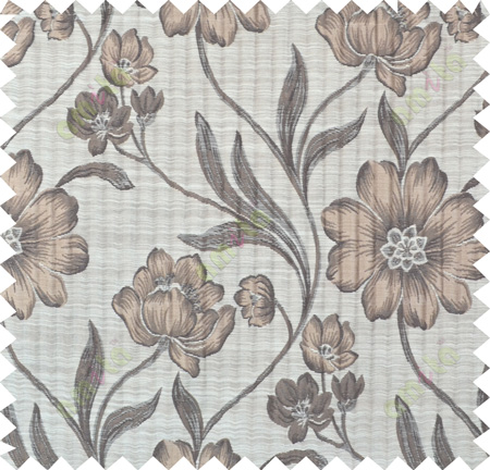 Black brown beige colour natural floral design polycotton main curtain designs