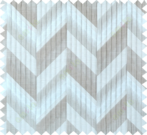 Beige brown silver colour herringbone pattern polycotton main curtain designs