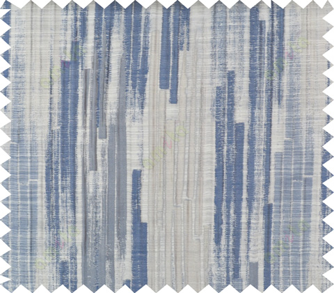 Blue beige grey color vertical pencil stripes polycotton main curtain designs