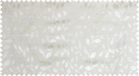 Beige color seamless natural leaf pattern with horizontal pencil stripes polycotton main curtain designs