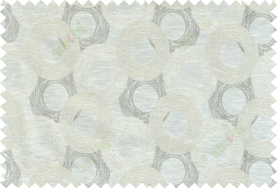 Beige grey white colour seamless geometric circle pattern polycotton main curtain designs