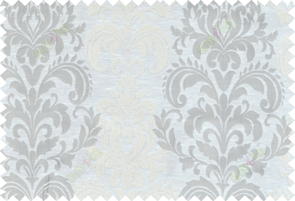 Beige grey cream color seamless elegant damask pattern polycotton main curtain designs
